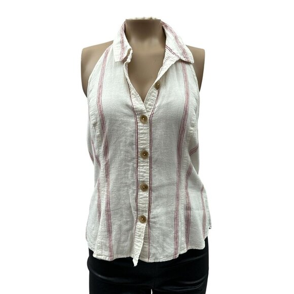 Anthropologie From the Heart of Building 18 Walsh Collared Buttondown Smocked 8 - Picture 4 of 15